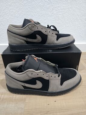 Nike Air Jordan 1 Low Men's Sneakers - Black & Taupe